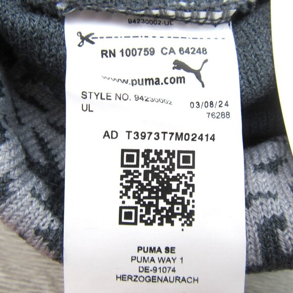 Puma Fair Isle Snowflake Pom Beanie Cap Unisex One Size Fit Grey NEW - Picture 7 of 9